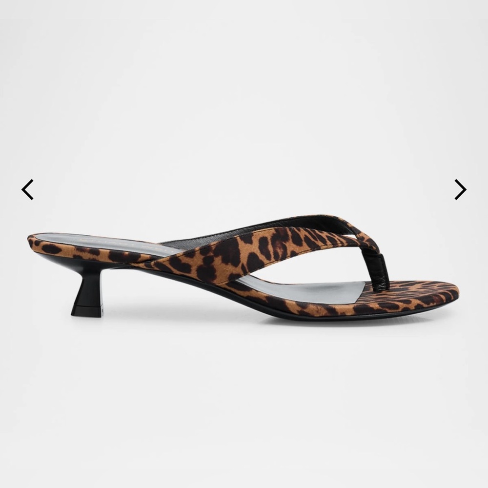 Stuart Weitzman Rio Sleek Leopard Kitten-Heel Sandals - size 8.5B - Picture 7 of 11
